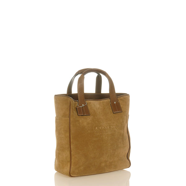 コーチ 5995 ブラウン スウェード レザー トートバッグ メンズ COACH 【中古】