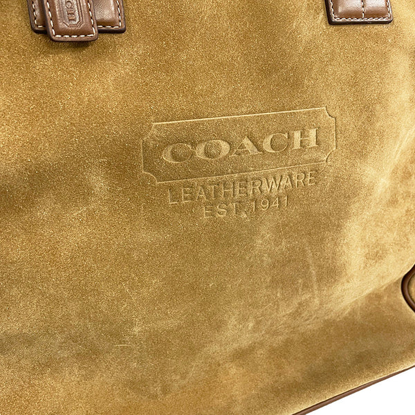コーチ 5995 ブラウン スウェード レザー トートバッグ メンズ COACH 【中古】