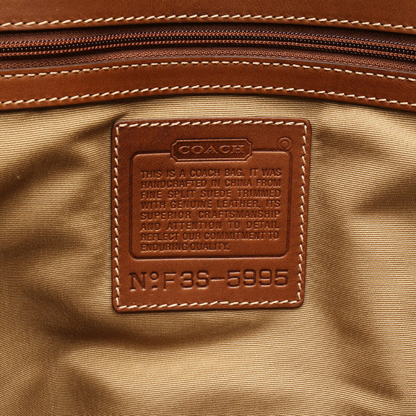 コーチ 5995 ブラウン スウェード レザー トートバッグ メンズ COACH 【中古】