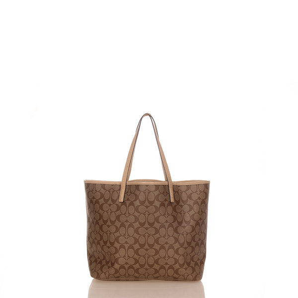 コーチ シグネチャー パーク メトロ Ｆ29144 ブラウン ベージュ PVC レザー ショルダーバッグ トートバッグ レディース COACH 【中古】