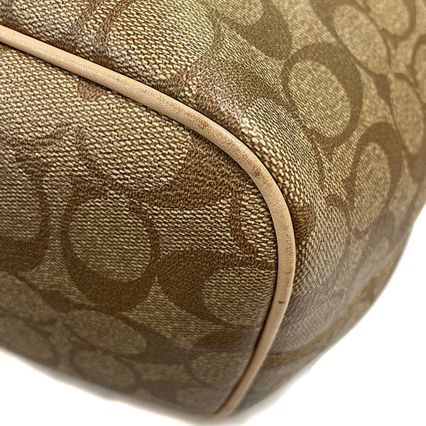 コーチ シグネチャー パーク メトロ Ｆ29144 ブラウン ベージュ PVC レザー ショルダーバッグ トートバッグ レディース COACH 【中古】