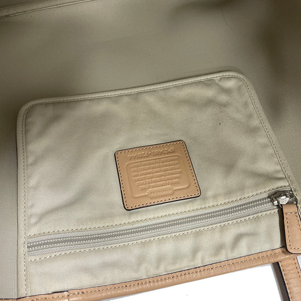 コーチ シグネチャー パーク メトロ Ｆ29144 ブラウン ベージュ PVC レザー ショルダーバッグ トートバッグ レディース COACH 【中古】