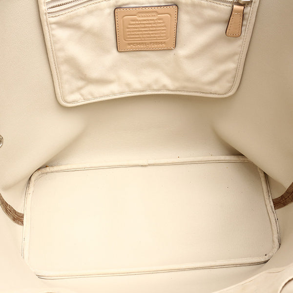 コーチ シグネチャー パーク メトロ Ｆ29144 ブラウン ベージュ PVC レザー ショルダーバッグ トートバッグ レディース COACH 【中古】