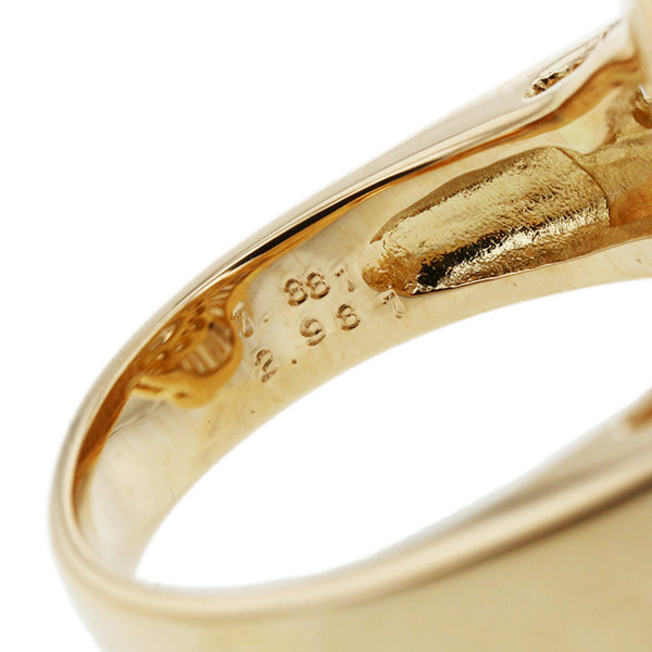 K18YG イエローゴールド ダイヤ1.881ct ダイヤ2.981ct リング 指輪 レディース 14号 【中古】