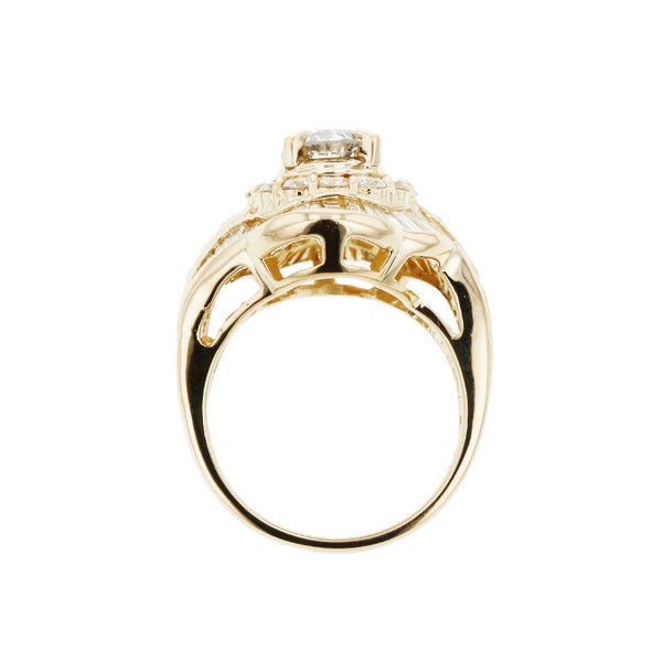 K18YG イエローゴールド ダイヤ1.881ct ダイヤ2.981ct リング 指輪 レディース 14号 【中古】