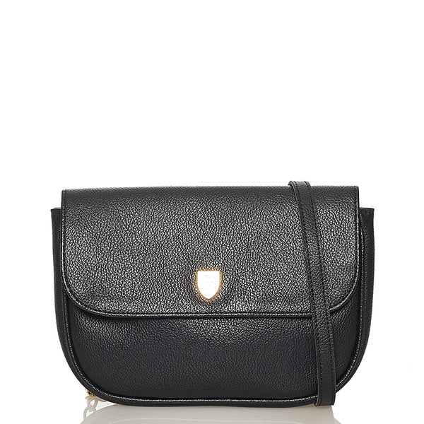 バーバリーブルーレーベル ブラック レザー チェーン ショルダーバッグ レディース BURBERRY BLUE LABEL 【中古】