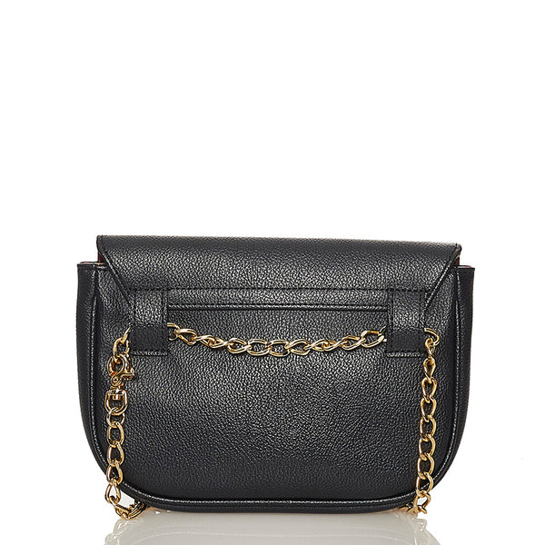 バーバリーブルーレーベル ブラック レザー チェーン ショルダーバッグ レディース BURBERRY BLUE LABEL 【中古】