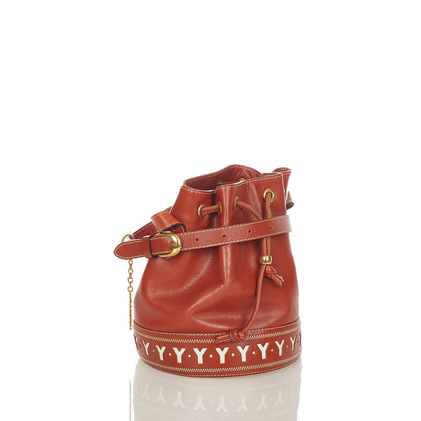 サンローラン Ｙカット ショルダーバッグ ライトブラウン レザー レディース SAINT LAURENT 【中古】