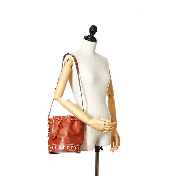 サンローラン Ｙカット ショルダーバッグ ライトブラウン レザー レディース SAINT LAURENT 【中古】