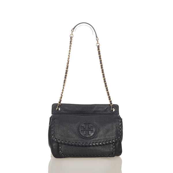 トリーバーチ マリオン HST036 ブラック レザー チェーン ショルダーバッグ レディース Tory Burch 【中古】