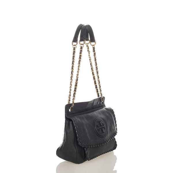 トリーバーチ マリオン HST036 ブラック レザー チェーン ショルダーバッグ レディース Tory Burch 【中古】