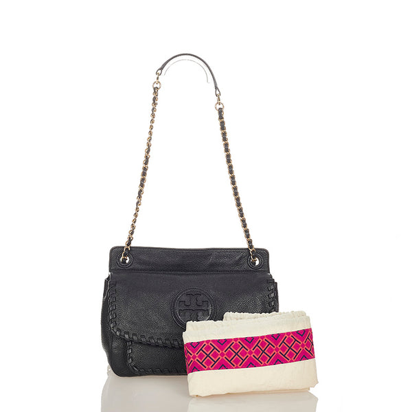トリーバーチ マリオン HST036 ブラック レザー チェーン ショルダーバッグ レディース Tory Burch 【中古】