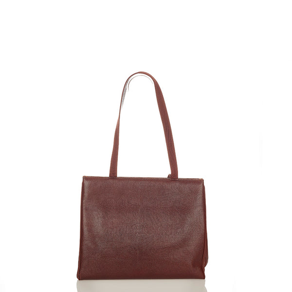 サルヴァトーレフェラガモ ヴァラ 型押し ショルダーバッグ トートバッグ BK-21 2530 ブラウン レザー キャンバス レディース Salvatore Ferragamo 【中古】