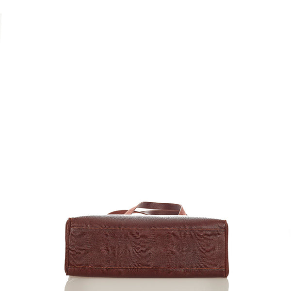 サルヴァトーレフェラガモ ヴァラ 型押し ショルダーバッグ トートバッグ BK-21 2530 ブラウン レザー キャンバス レディース Salvatore Ferragamo 【中古】