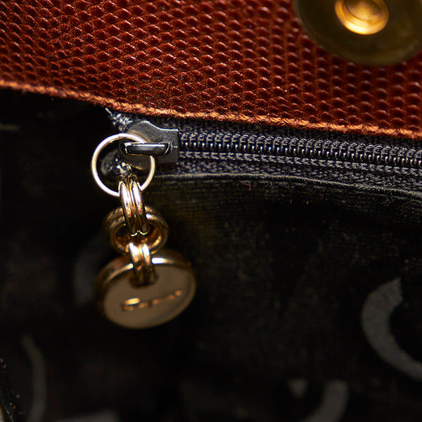 サルヴァトーレフェラガモ ヴァラ 型押し ショルダーバッグ トートバッグ BK-21 2530 ブラウン レザー キャンバス レディース Salvatore Ferragamo 【中古】