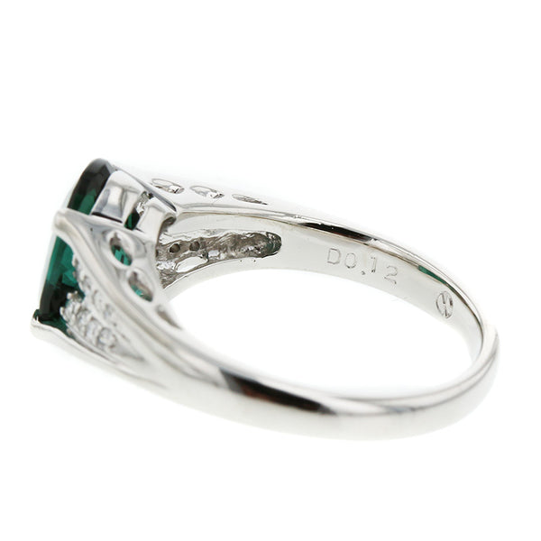 Pt900 プラチナ トルマリン2.47ct ダイヤ0.12ct リング 指輪 レディース 12号 【中古】