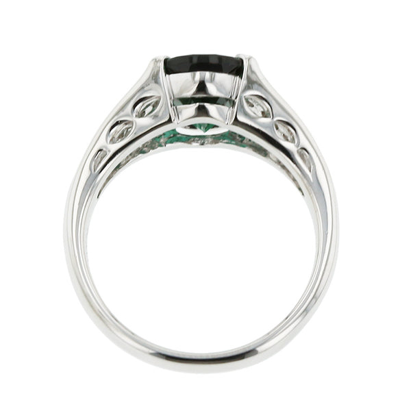 Pt900 プラチナ トルマリン2.47ct ダイヤ0.12ct リング 指輪 レディース 12号 【中古】