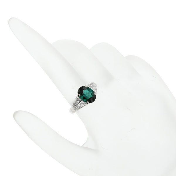 Pt900 プラチナ トルマリン2.47ct ダイヤ0.12ct リング 指輪 レディース 12号 【中古】
