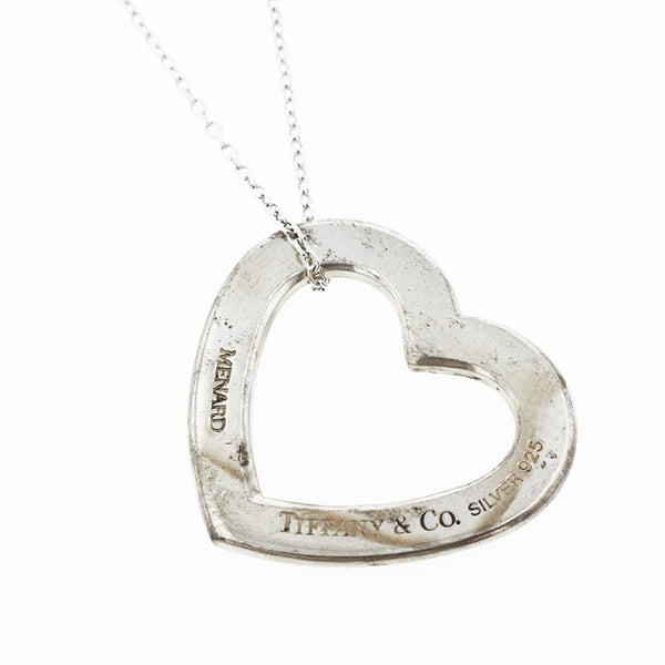 ティファニー SV925 シルバー オープンハート メナード ネックレス レディース TIFFANY&Co. 【中古】