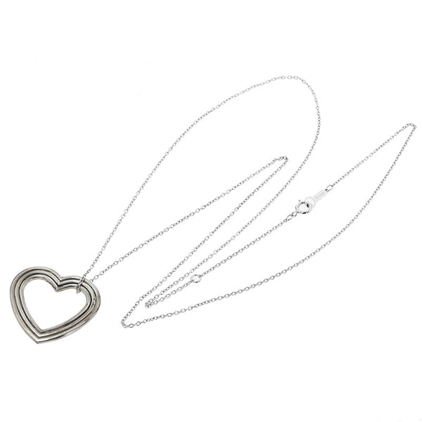 ティファニー SV925 シルバー オープンハート メナード ネックレス レディース TIFFANY&Co. 【中古】