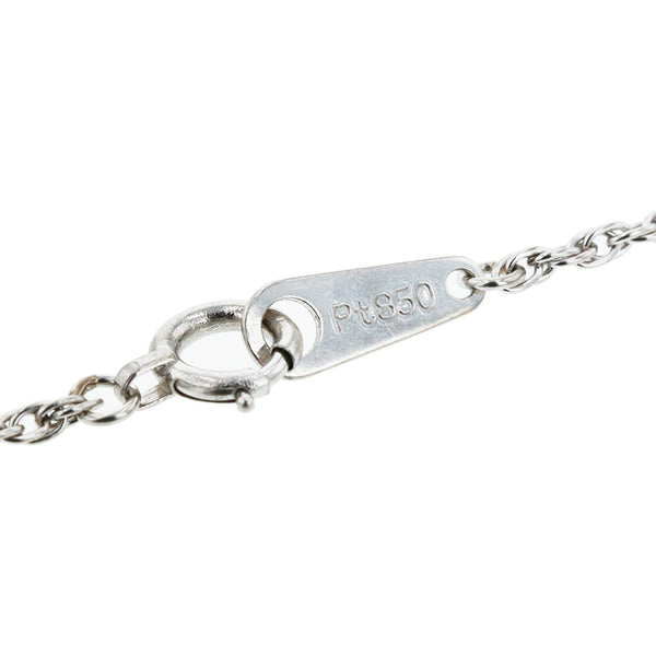 Pt900 プラチナ Pt850 プラチナ エメラルド0.59ct ダイヤ0.46ct ネックレス レディース 【中古】