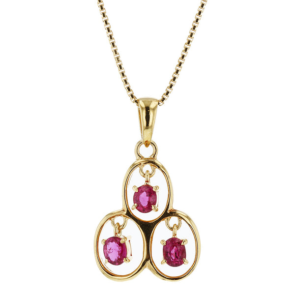 K18YG イエローゴールド ルビー0.62ct ネックレス レディース 【中古】