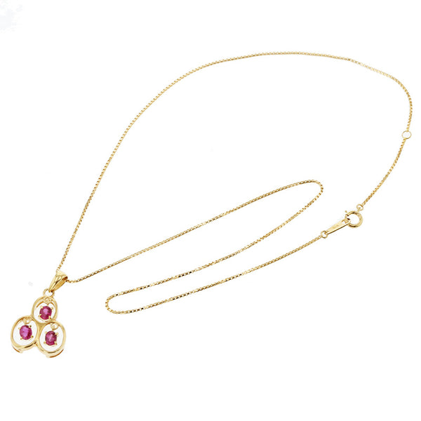 K18YG イエローゴールド ルビー0.62ct ネックレス レディース 【中古】