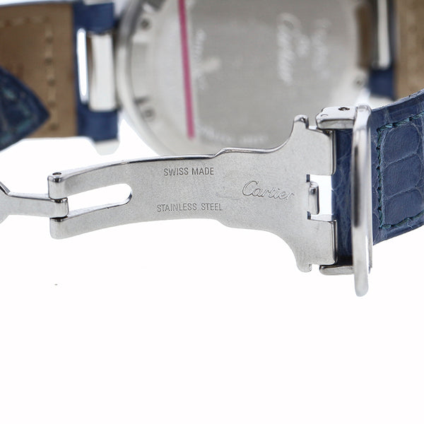 カルティエ パシャC W3108199(2324) ラベンダー ステンレススチール レザー 腕時計 レディース CARTIER 自動巻き ラベンダー文字盤 【中古】
