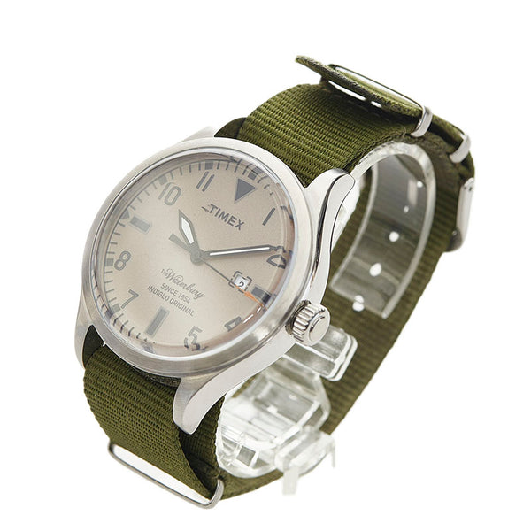 タイメックス ウォーターベリー TW2P64600 シルバー ステンレススチール 腕時計 メンズ TIMEX クオーツ ベージュ文字盤 【中古】