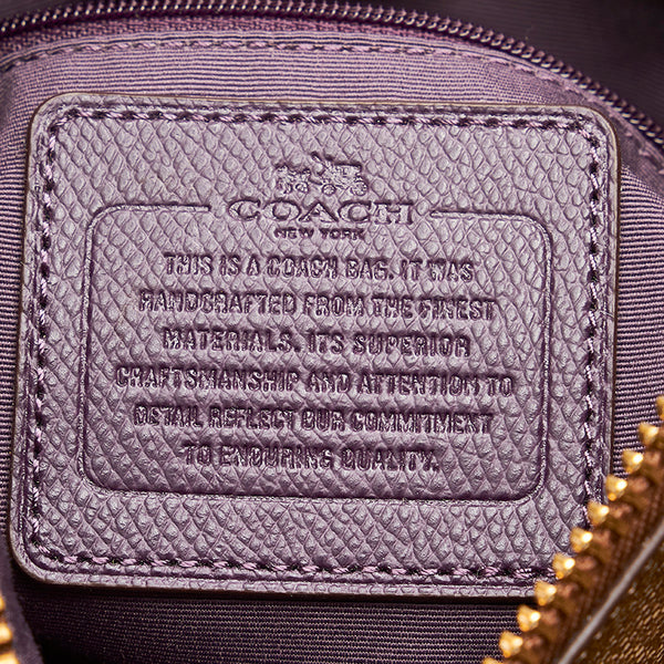 コーチ シグネチャー ハーレーホーボー F38300 ブラウン　パープル PVC レザー ハンドバッグ ショルダーバッグ2way レディース COACH 【中古】