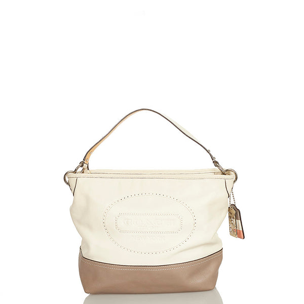 コーチ ハンプトンズ 斜め掛け ショルダーバッグ 19393 アイボリー レザー レディース COACH 【中古】