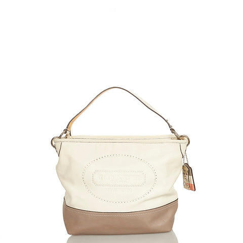 コーチ ハンプトンズ 斜め掛け ショルダーバッグ 19393 アイボリー レザー レディース COACH 【中古】