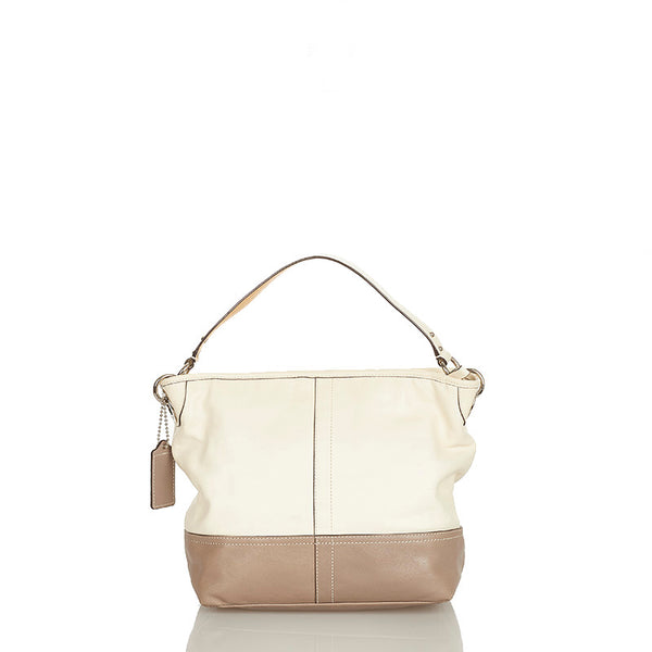 コーチ ハンプトンズ 斜め掛け ショルダーバッグ 19393 アイボリー レザー レディース COACH 【中古】
