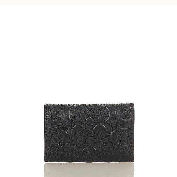 コーチ シグネチャー 5連 F76986 ブラック レザー キーケース メンズ COACH 【中古】