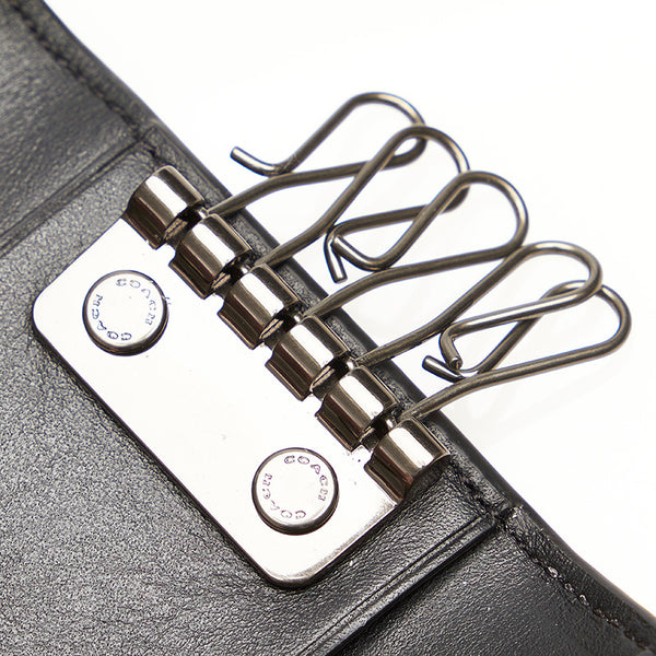 コーチ シグネチャー 5連 F76986 ブラック レザー キーケース メンズ COACH 【中古】