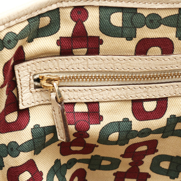 グッチ GGキャンバス シェリーライン 137396 ベージュ キャンバス レザー トートバッグ レディース GUCCI 【中古】