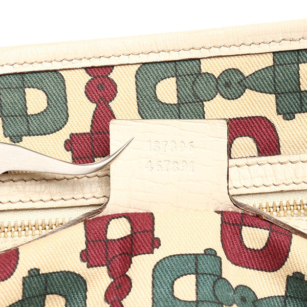 グッチ GGキャンバス シェリーライン 137396 ベージュ キャンバス レザー トートバッグ レディース GUCCI 【中古】