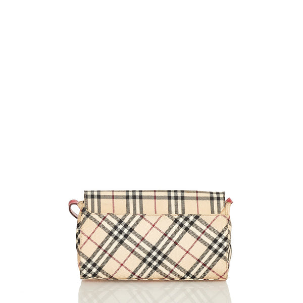 バーバリーブルーレーベル ノバチェック ベージュ キャンバス 斜め掛け ショルダーバッグ レディース BURBERRY BLUE LABEL 【中古】