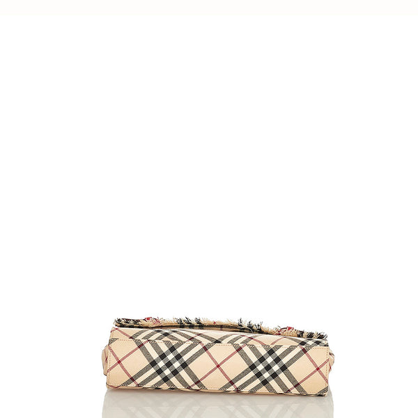 バーバリーブルーレーベル ノバチェック ベージュ キャンバス 斜め掛け ショルダーバッグ レディース BURBERRY BLUE LABEL 【中古】