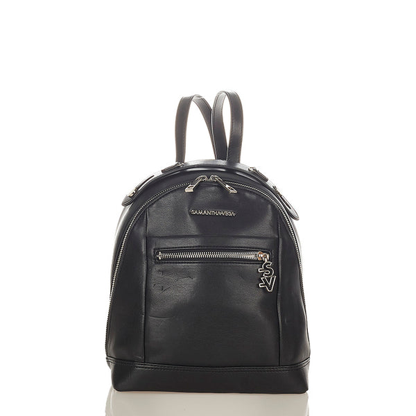 サマンサベガ リュック バックパック ブラック レザー レディース Samantha Vega 【中古】
