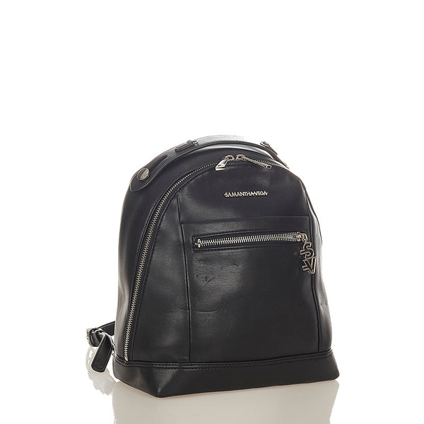 サマンサベガ リュック バックパック ブラック レザー レディース Samantha Vega 【中古】