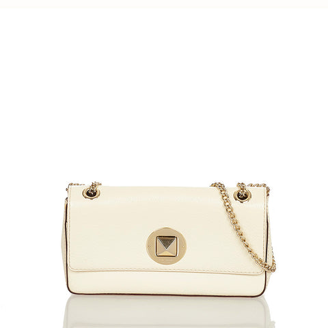 ケイトスペード フラワー チェーン ショルダーバッグ PXRU2372 アイボリー レザー レディース Kate Spade 【中古】