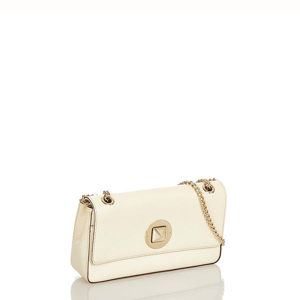 ケイトスペード フラワー チェーン ショルダーバッグ PXRU2372 アイボリー レザー レディース Kate Spade 【中古】