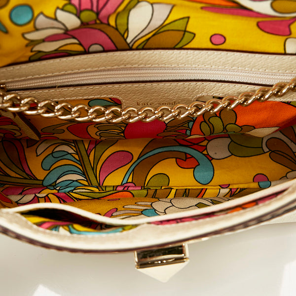ケイトスペード フラワー チェーン ショルダーバッグ PXRU2372 アイボリー レザー レディース Kate Spade 【中古】