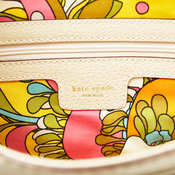 ケイトスペード フラワー チェーン ショルダーバッグ PXRU2372 アイボリー レザー レディース Kate Spade 【中古】