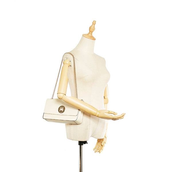 ケイトスペード フラワー チェーン ショルダーバッグ PXRU2372 アイボリー レザー レディース Kate Spade 【中古】