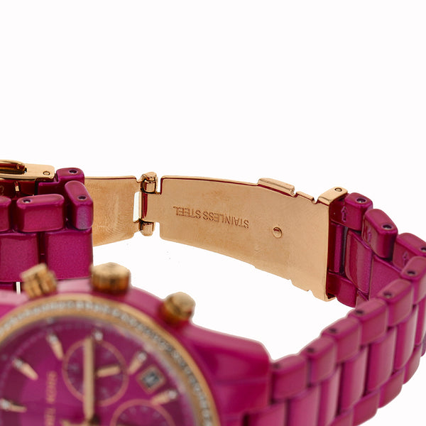 マイケルコース MK-6718 ピンク ステンレススチール 腕時計 レディース Michael Kors クオーツ ピンク文字盤 【中古】