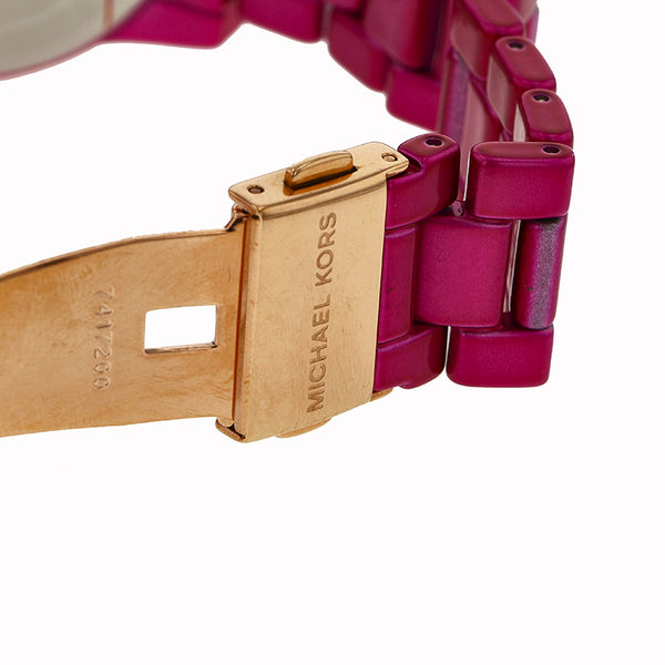 マイケルコース MK-6718 ピンク ステンレススチール 腕時計 レディース Michael Kors クオーツ ピンク文字盤 【中古】