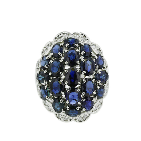 Pt850 プラチナ サファイア6.60ct ダイヤ0.23ct リング 指輪 レディース 11号 【中古】