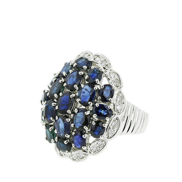 Pt850 プラチナ サファイア6.60ct ダイヤ0.23ct リング 指輪 レディース 11号 【中古】